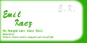 emil kacz business card